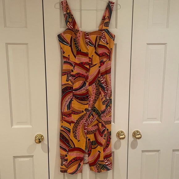 Farm Rio multi banana linen midi dress - Picture 6 of 11
